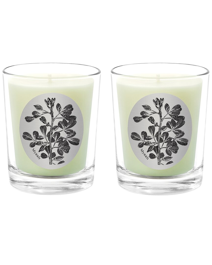 Qualitas Myrrh Two Scented Beeswax Candle Set In White