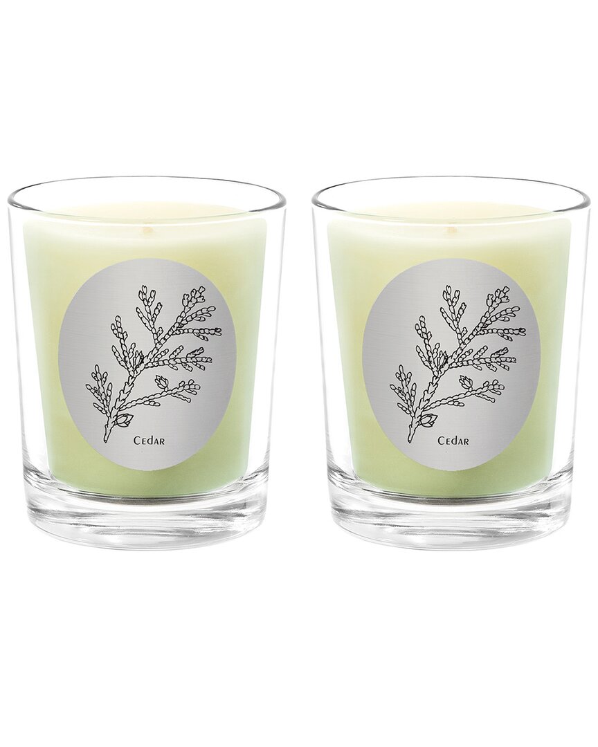 Qualitas Cedar Two Scented Beeswax Candle Set In White