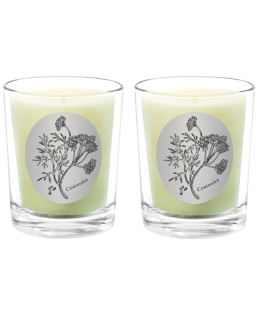 Qualitas Coriander Two Scented Beeswax Candle Set In White