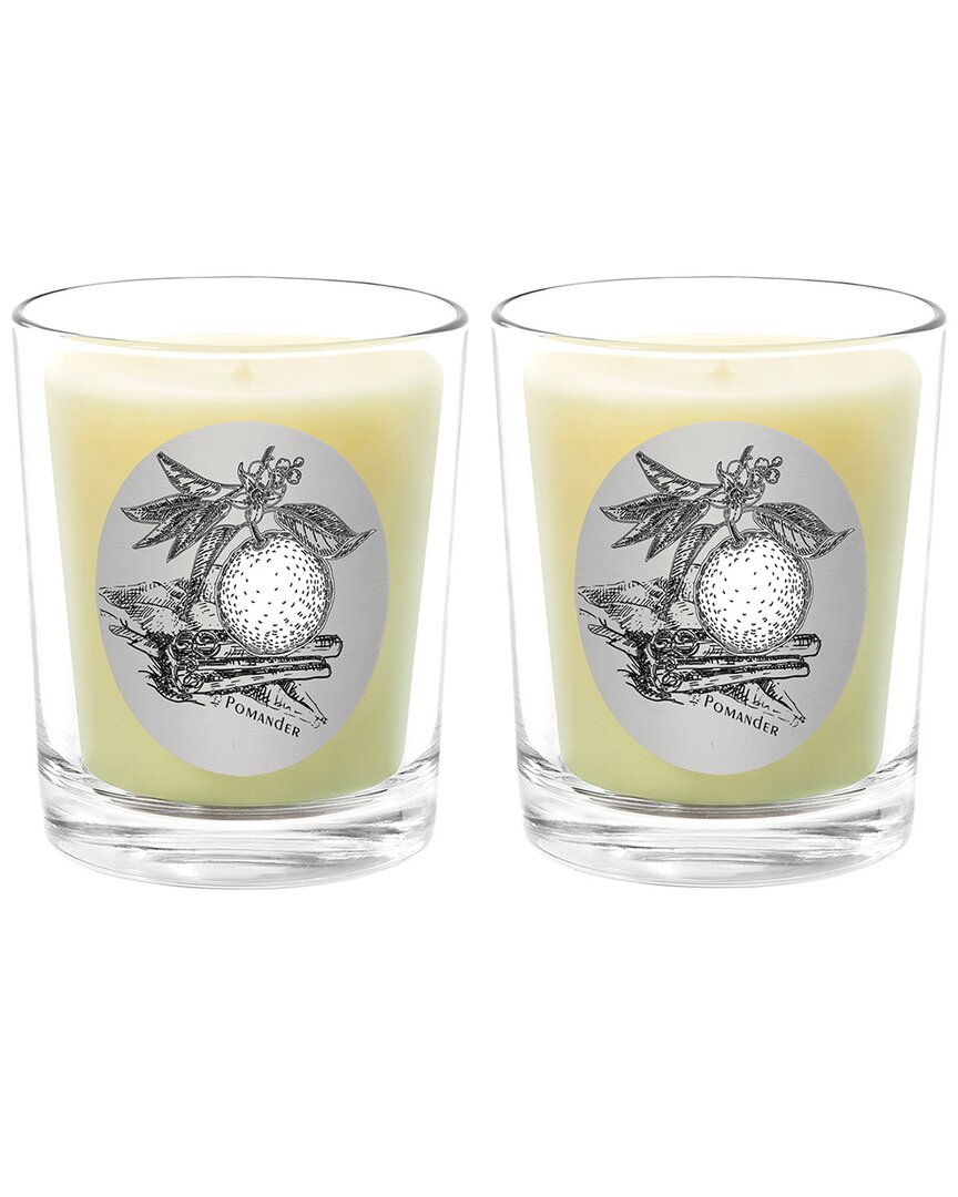 Qualitas Pomander Two Scented Beeswax Candle Set In White