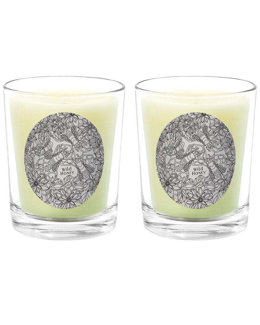 Qualitas Wild Honey Two Scented Beeswax Candle Set In White