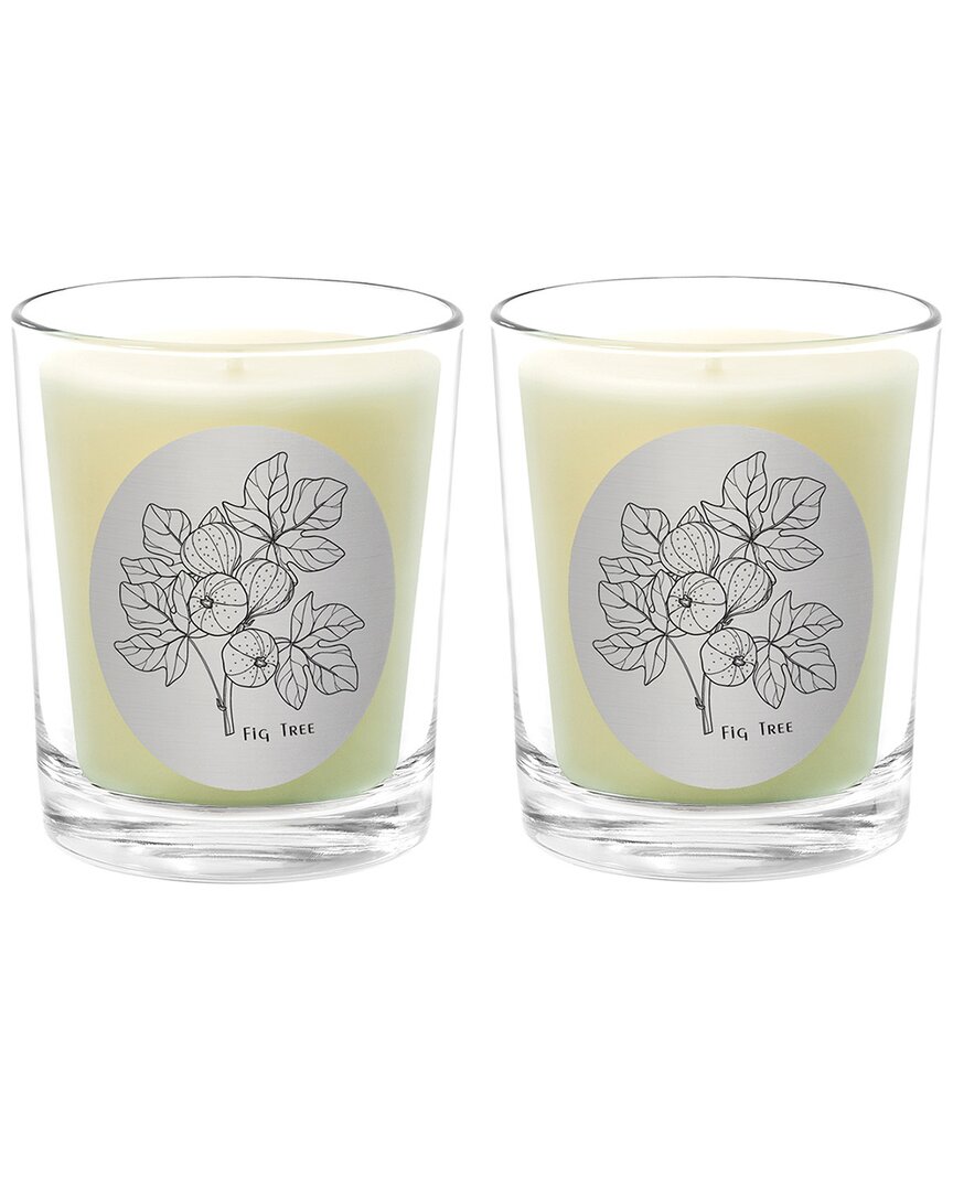 Qualitas Fig Tree Two Scented Beeswax Candle Set In White