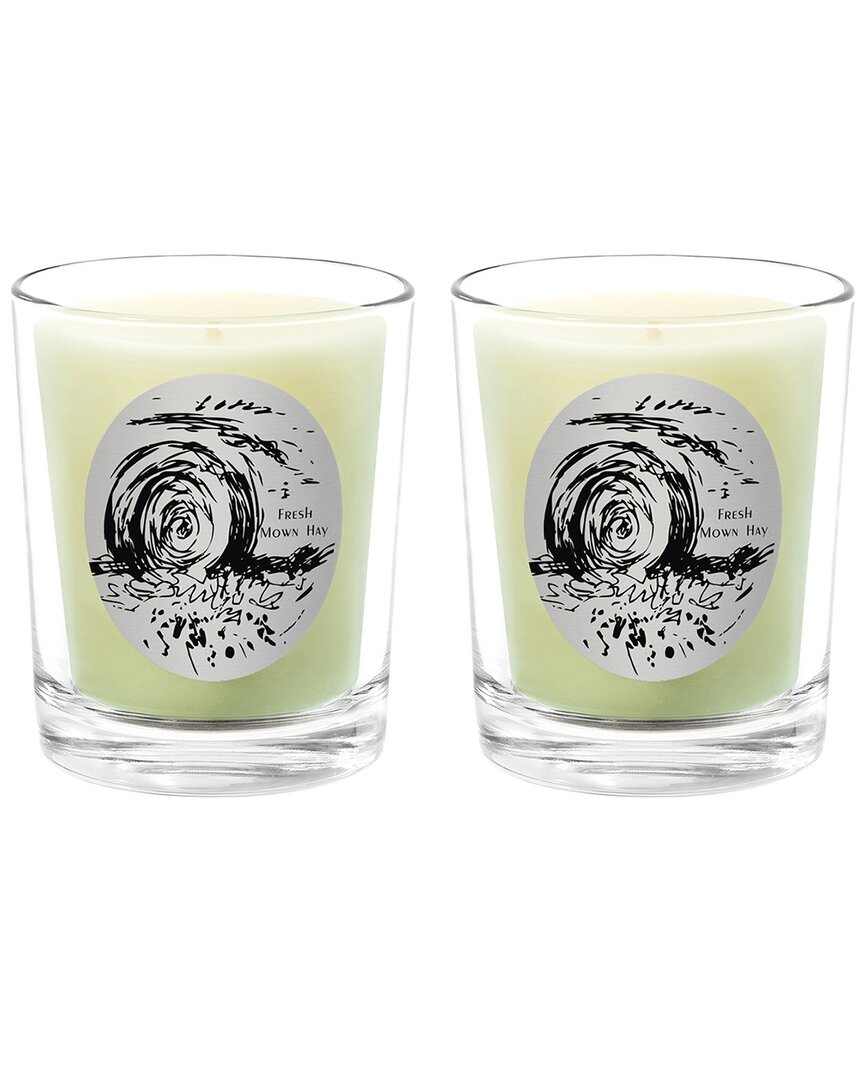 Qualitas Fresh Mown Hay Two Scented Beeswax Candle In White