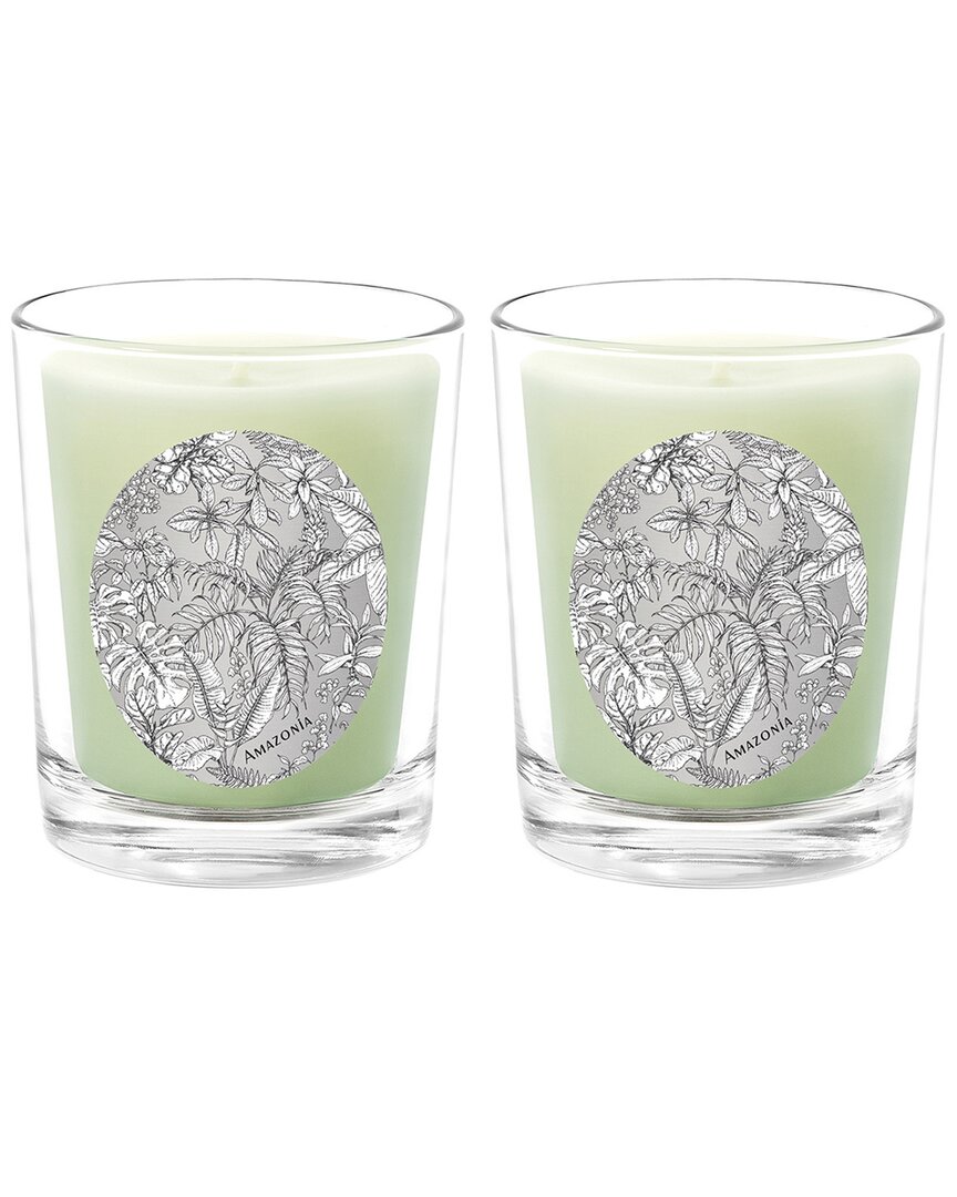 Qualitas Amazonia Two Scented Beeswax Candle Set In White