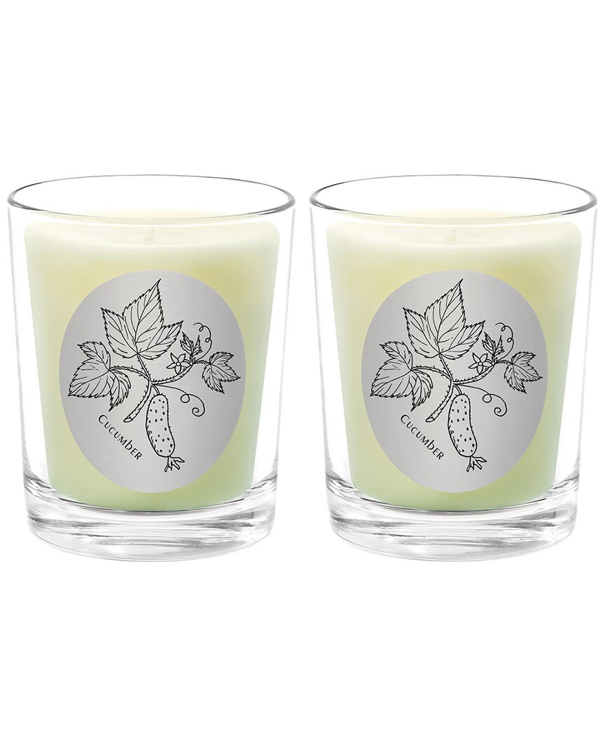 Qualitas Cucumber Two Scented Beeswax Candle Set In White