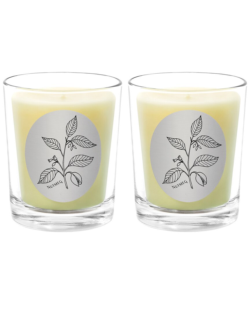Qualitas Nutmeg Two Scented Beeswax Candle Set In White