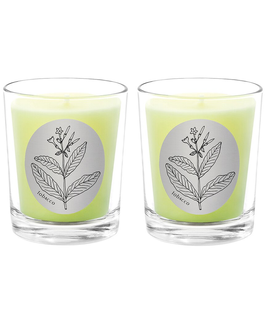 Qualitas Tobacco Two Scented Beeswax Candle Set In White