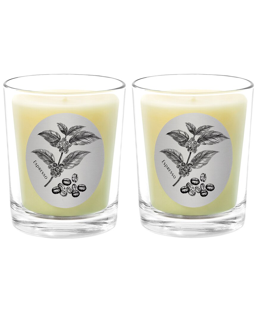 Qualitas Espresso Two Scented Beeswax Candle Set In White