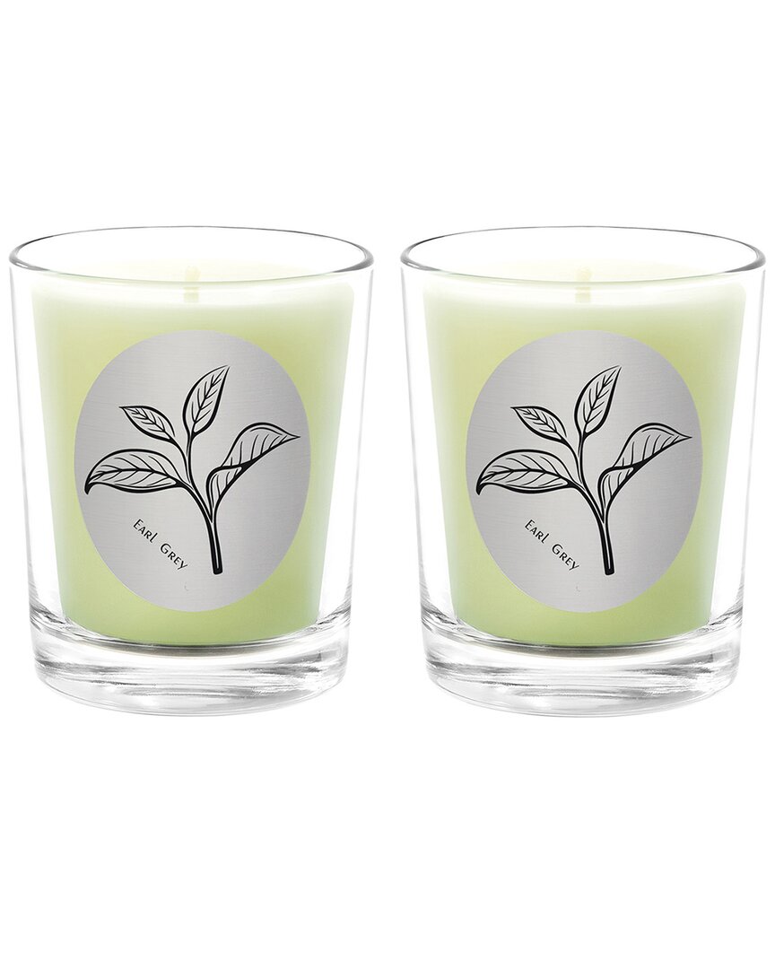 Qualitas Earl Grey Two Scented Beeswax Candle Set In White