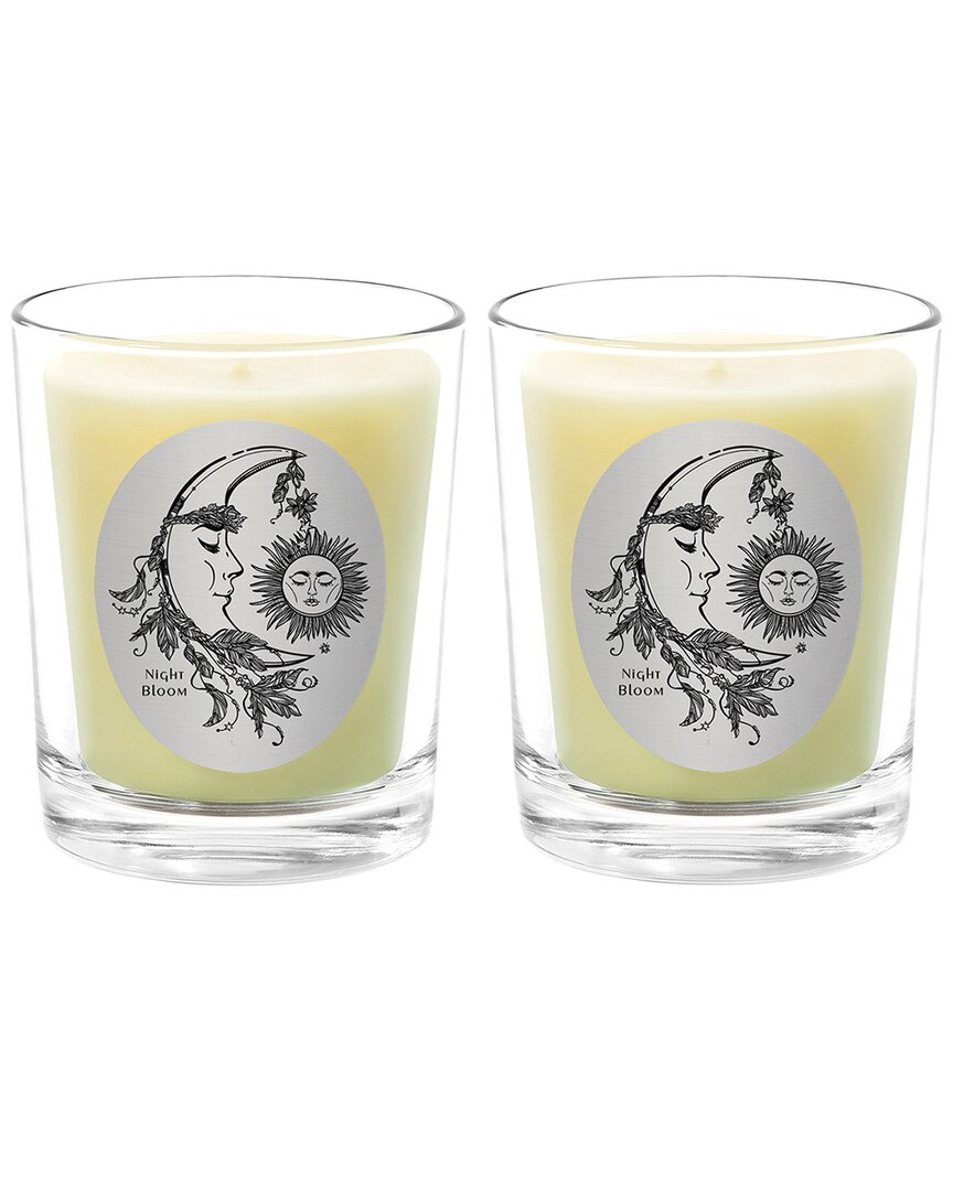 Qualitas Night Bloom Two Scented Beeswax Candle Set In White