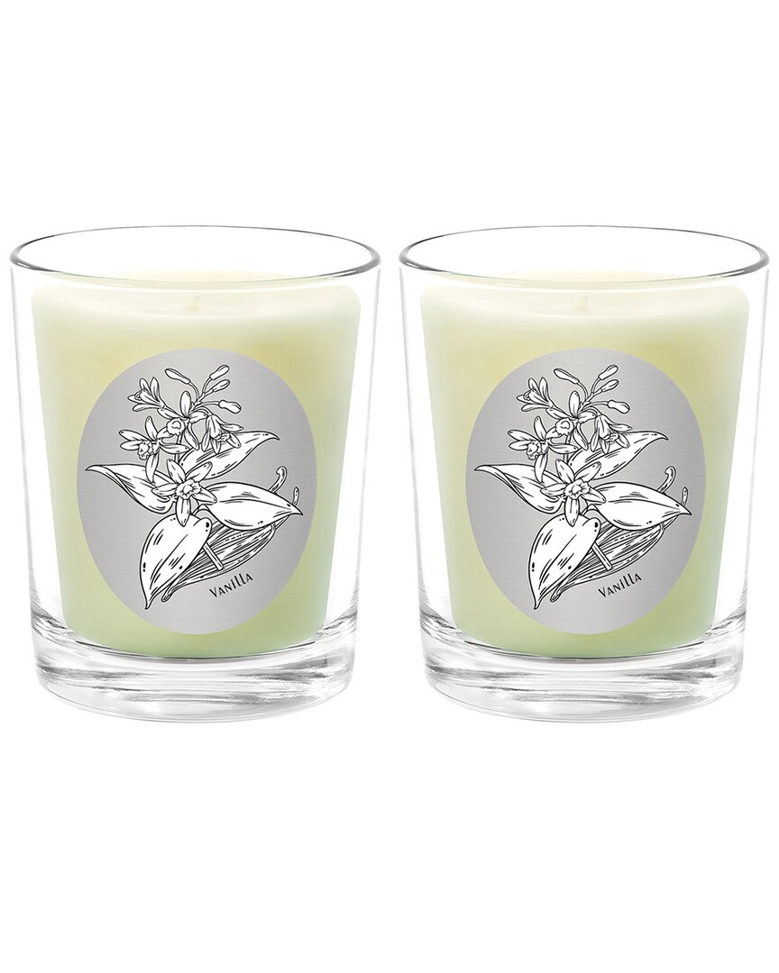 Qualitas Vanilla Two Scented Beeswax Candle Set In White