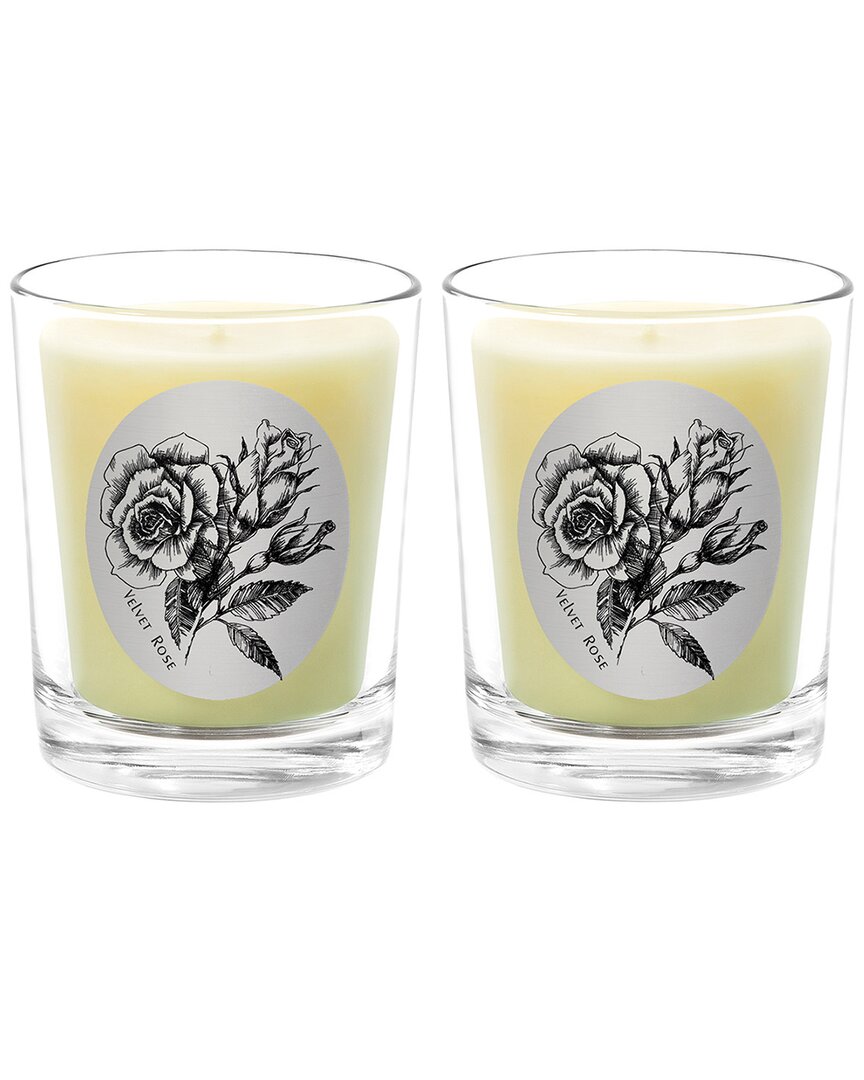 Qualitas Velvet Rose Two Scented Beeswax Candle Set In White