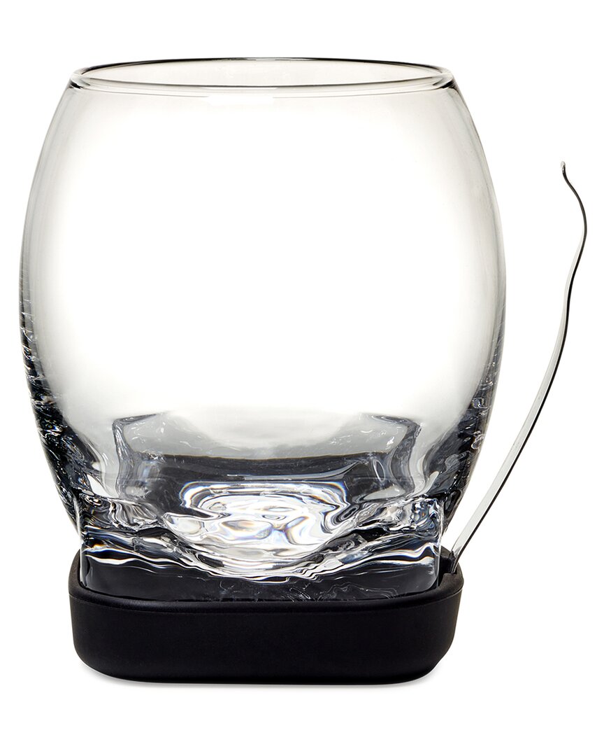 Wine Enthusiast Whiskey Cigar Glass With Built-in Coaster & Cigar Grip In Transparent