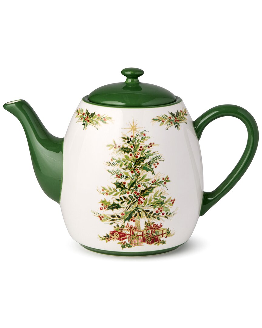 Certified International Holly Tree Ceramic Teapot In Multi