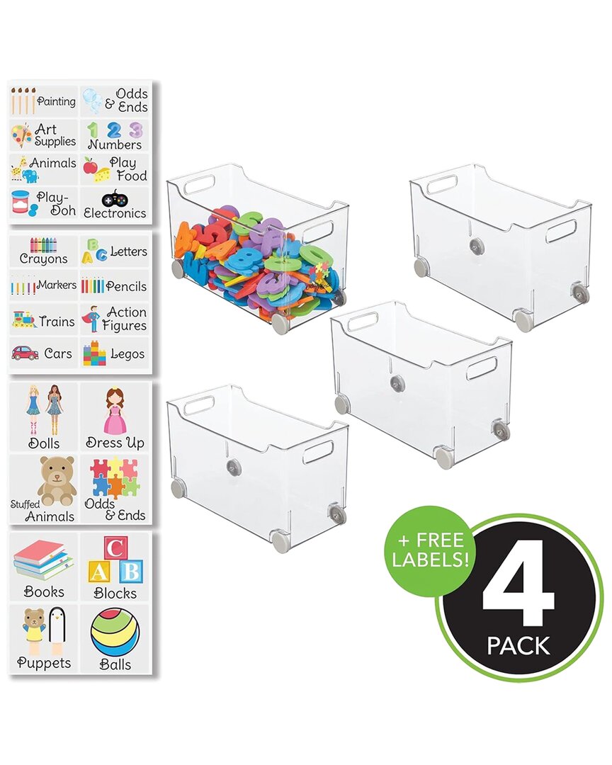 M DESIGN M DESIGN SET OF 4 ROLLING BIN WITH LABELS
