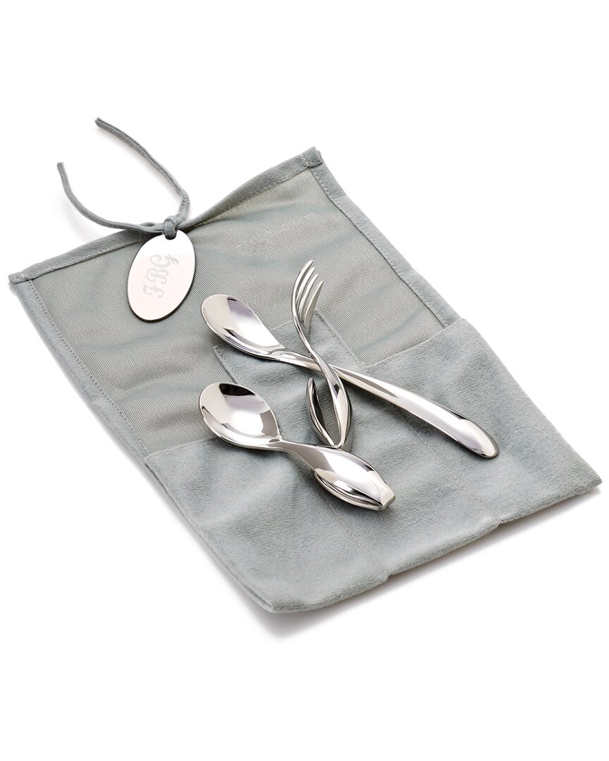 Nambe Kibo Toddler Flatware Set In Gray