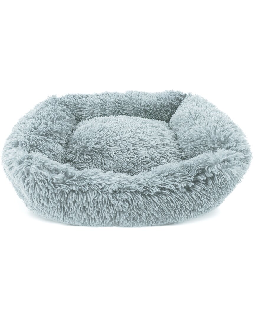 Precious Tails Super Lux Fur Cuddler Pet Bed In Blue