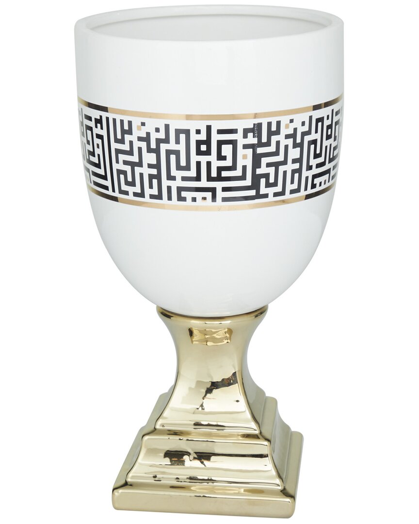 Peyton Lane Glam Round Gold Ceramic Vase