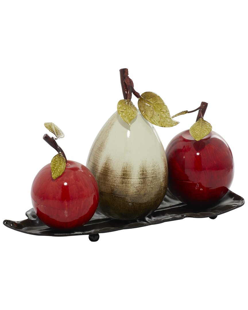 Peyton Lane Traditional Decorative Fruit Red Metal Sculpture