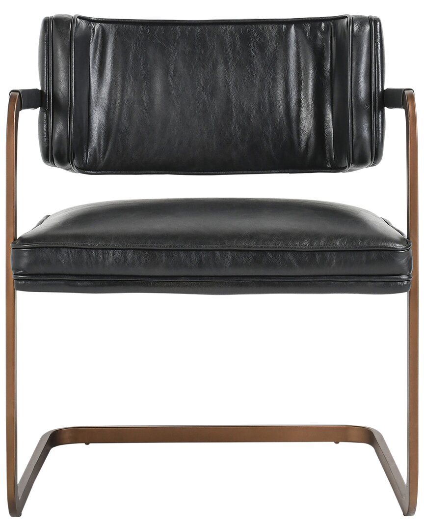 Classic Home Fonda Leather Cantilever Dining Chair In Black