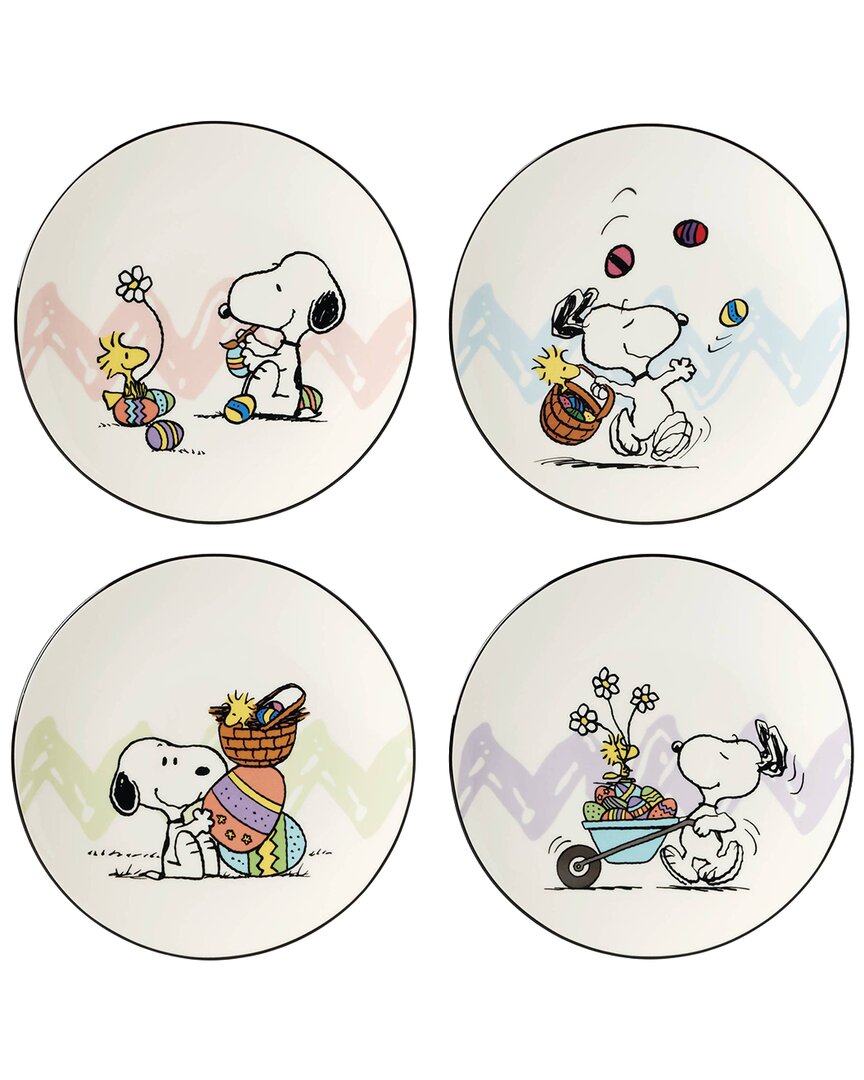 Lenox Snoopy Easter Peanuts Easter Snoopy 4-piece Accent Plates Set