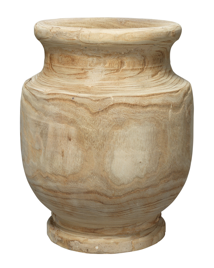 Jamie Young Laguna Wooden Vase In Natural