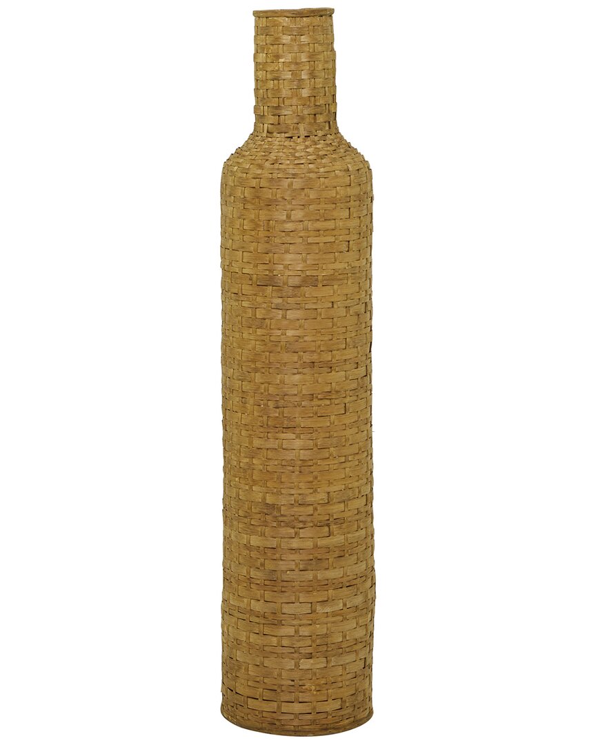 Peyton Lane Bamboo Tall Woven Floor Vase In Brown