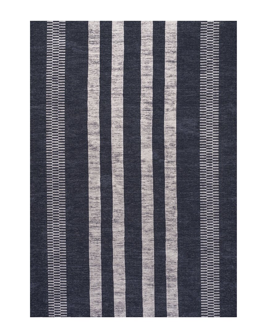 Shop Jonathan Y Vichy Geometric Striped Machine-washable Rug In Black