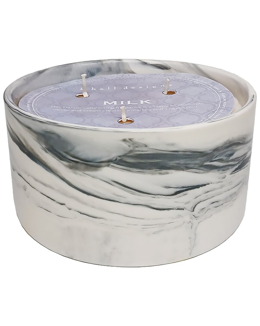 K. Hall Designs Milk Marble Candle In Multi