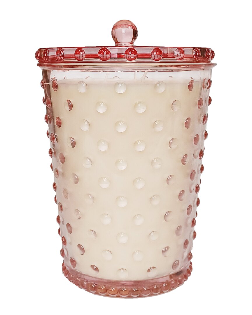 Simpatico 64 oz Grande Honeysuckle Hobnail Glass Candle In Pink