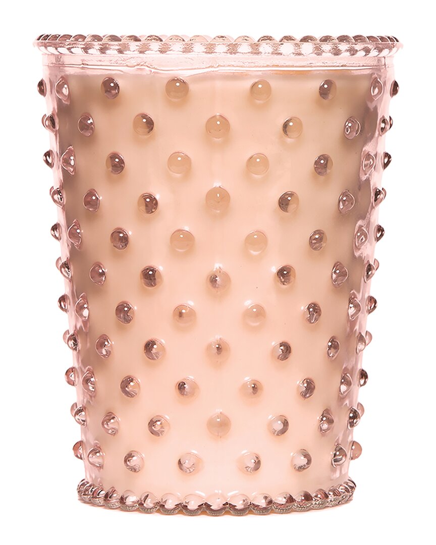 Shop Simpatico Honeysuckle Hobnail Glass Candle In Pink