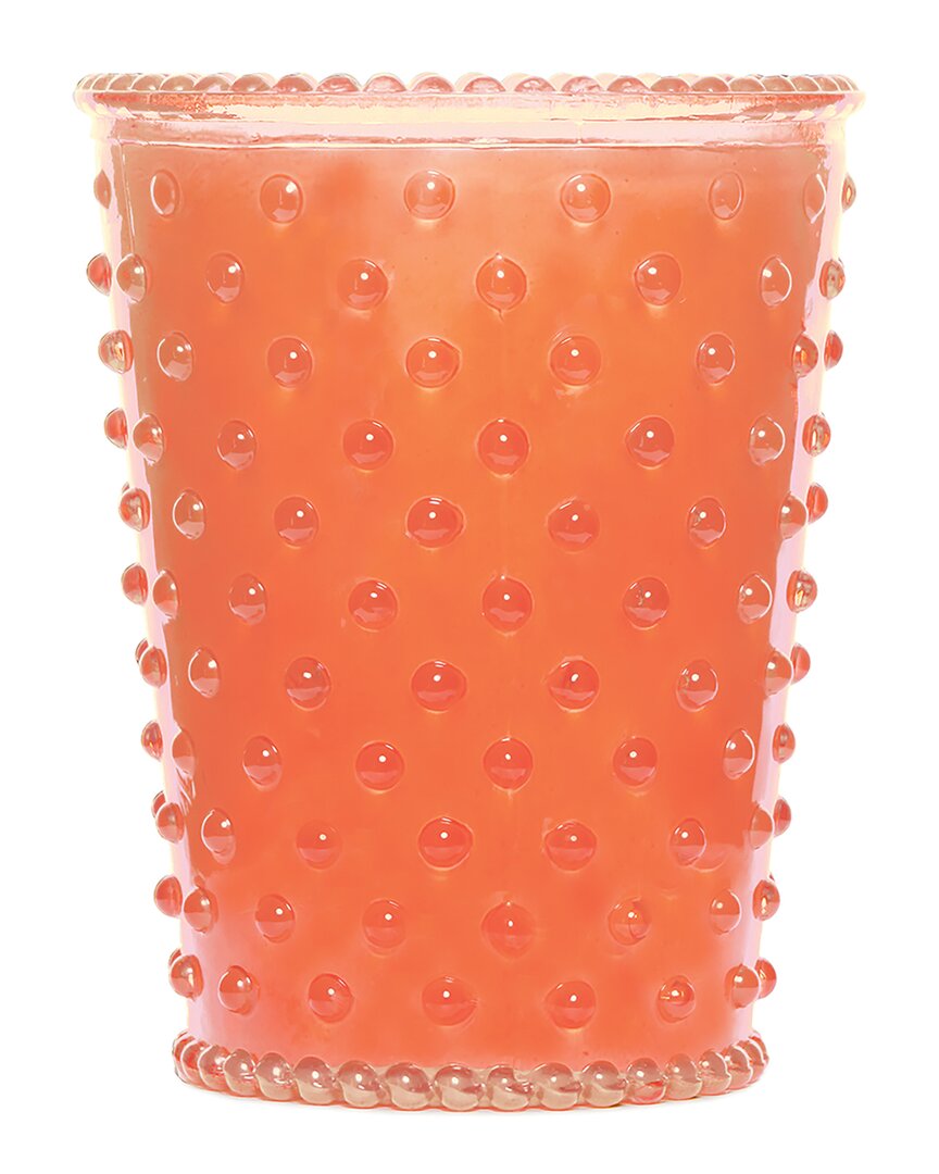 Simpatico Guava Hobnail Glass Candle In Orange