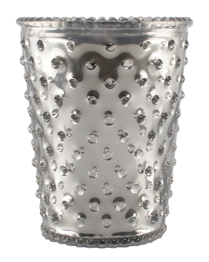 Shop Simpatico Vanilla Bean Limited Edition Hobnail Glass Candle In Silver