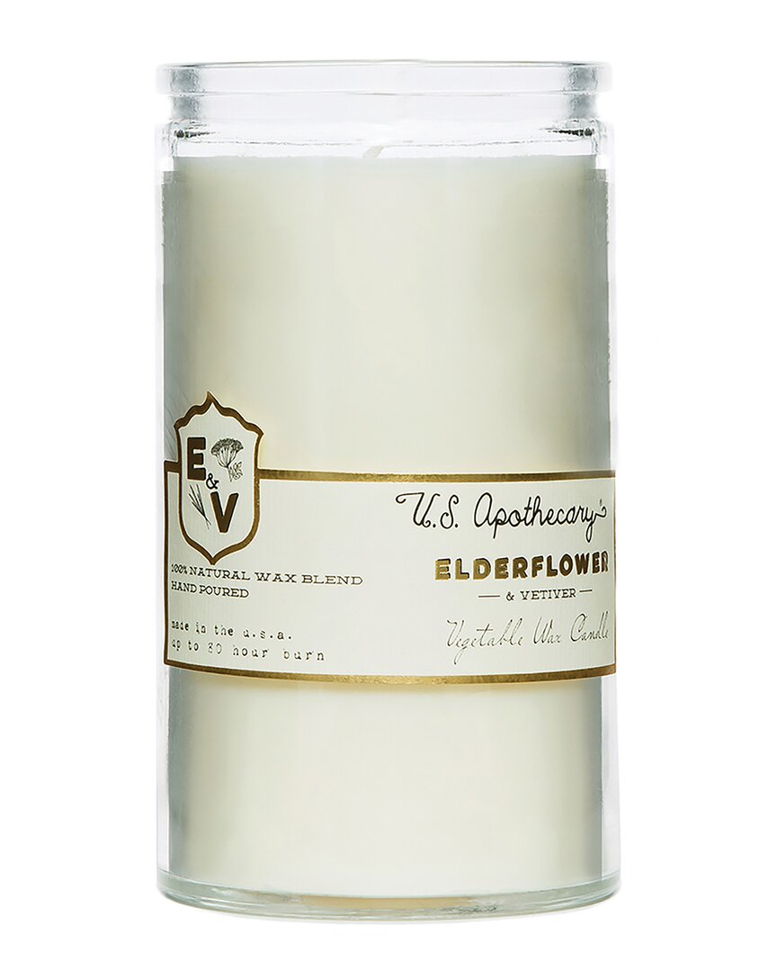 U.s. Apothecary Elderflower + Vetiver Natural Wax Candle In Clear