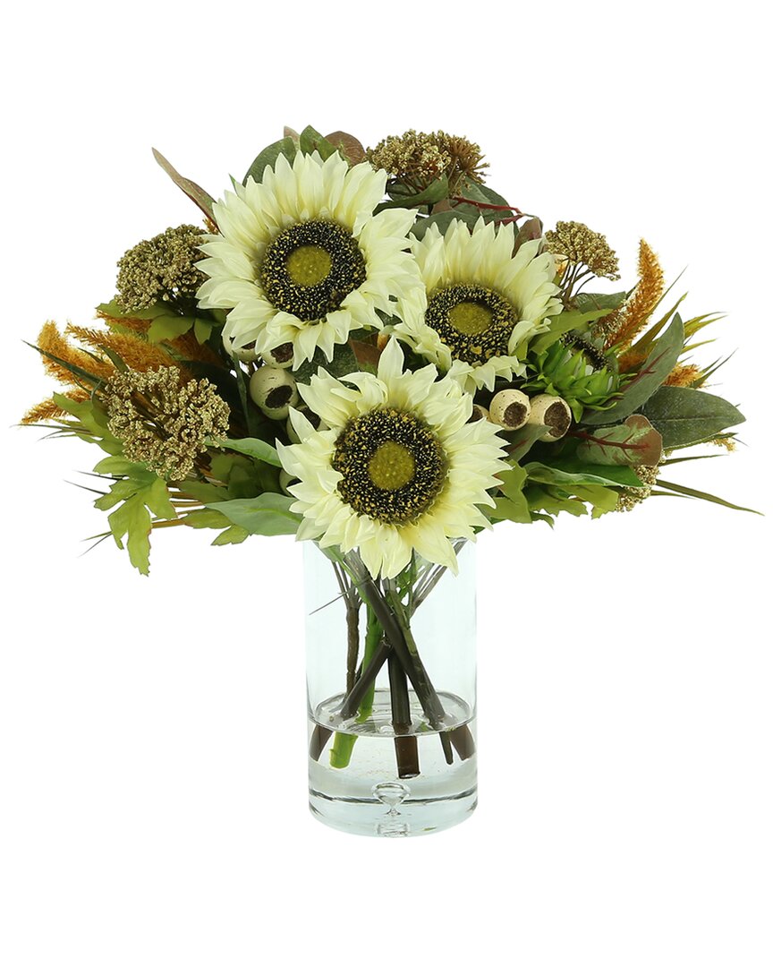 Creative Displays White Sunflower, Foxtail And Berry Fall Floral Arrangement