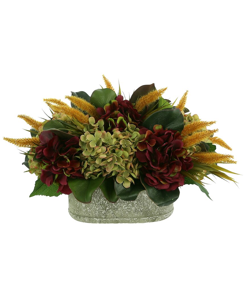 Creative Displays Assorted Hydrangea And Foxtail Fall Floral Display In Burgundy