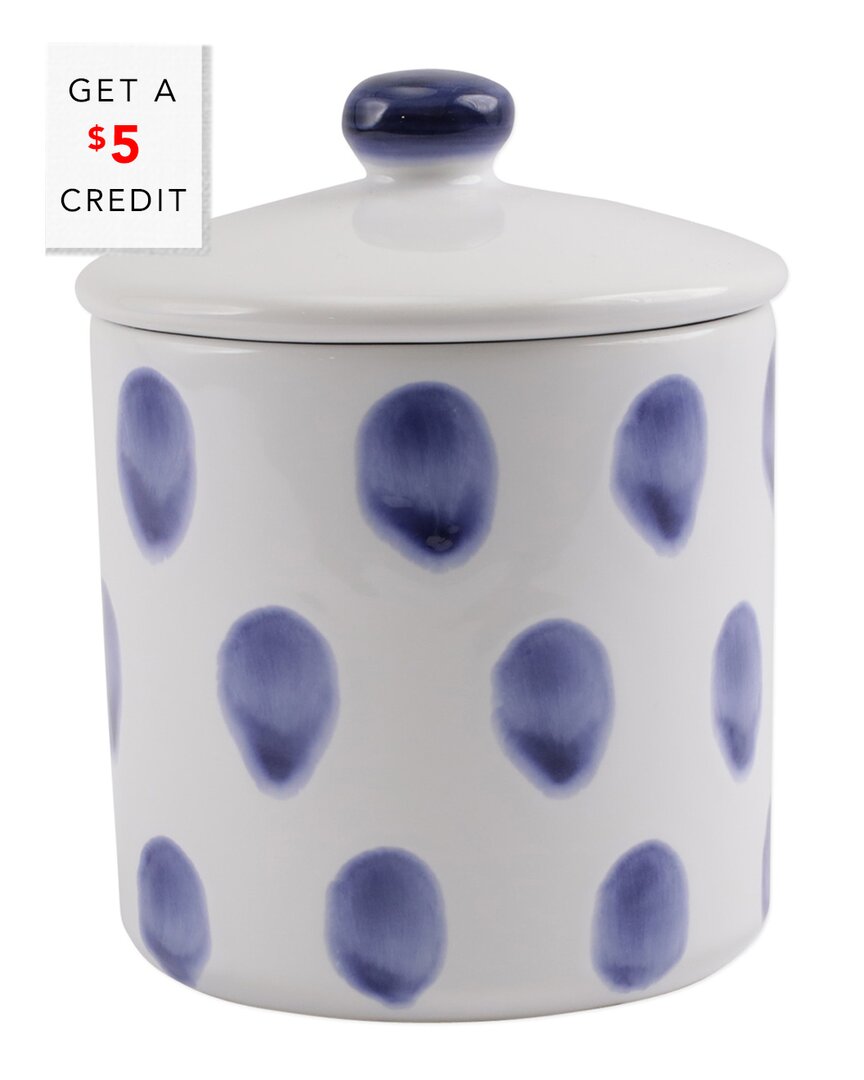 Shop Vietri Viva By  Santorini Dot Small Canister With $5 Credit In Blue