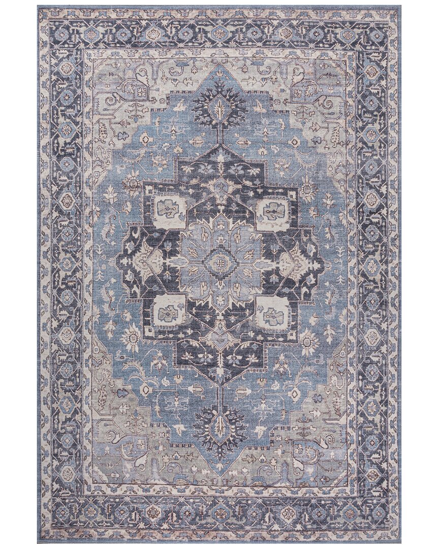 Jonathan Y Maris Ornate Medallion Machine-washable Chenille Rug In Blue