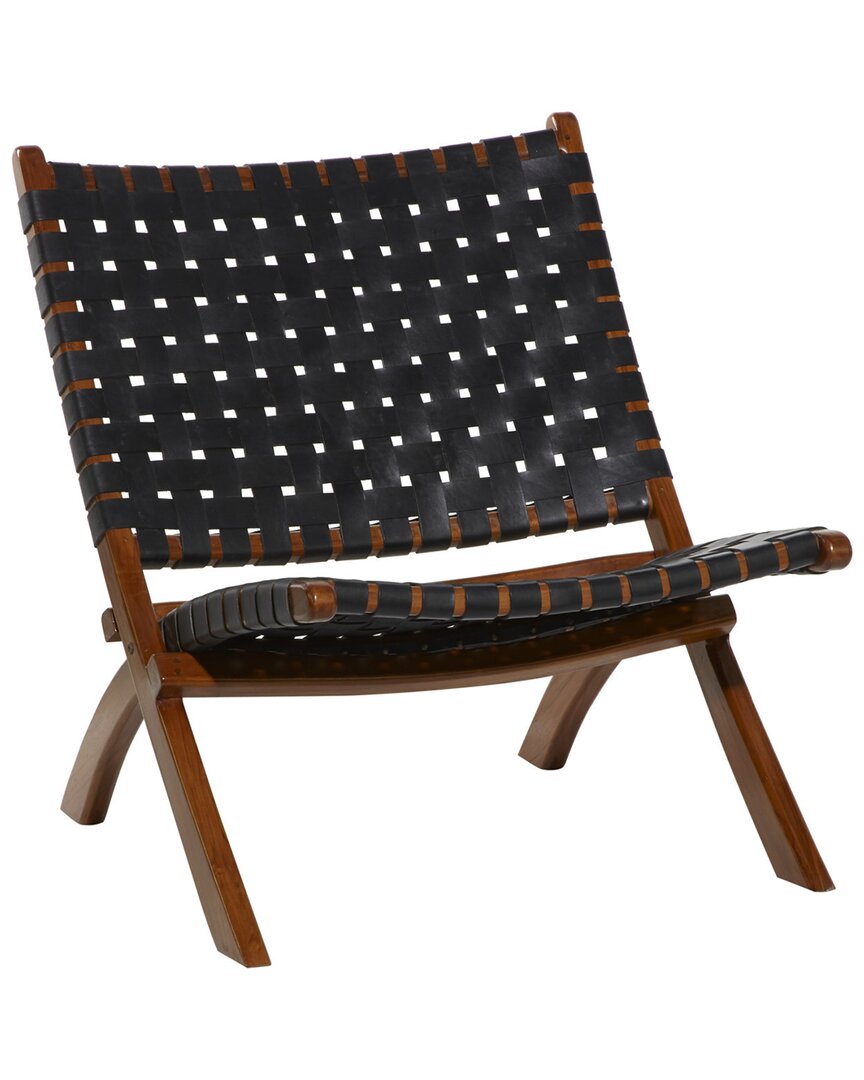 Peyton Lane Black Wood Contemporary Folding Chair