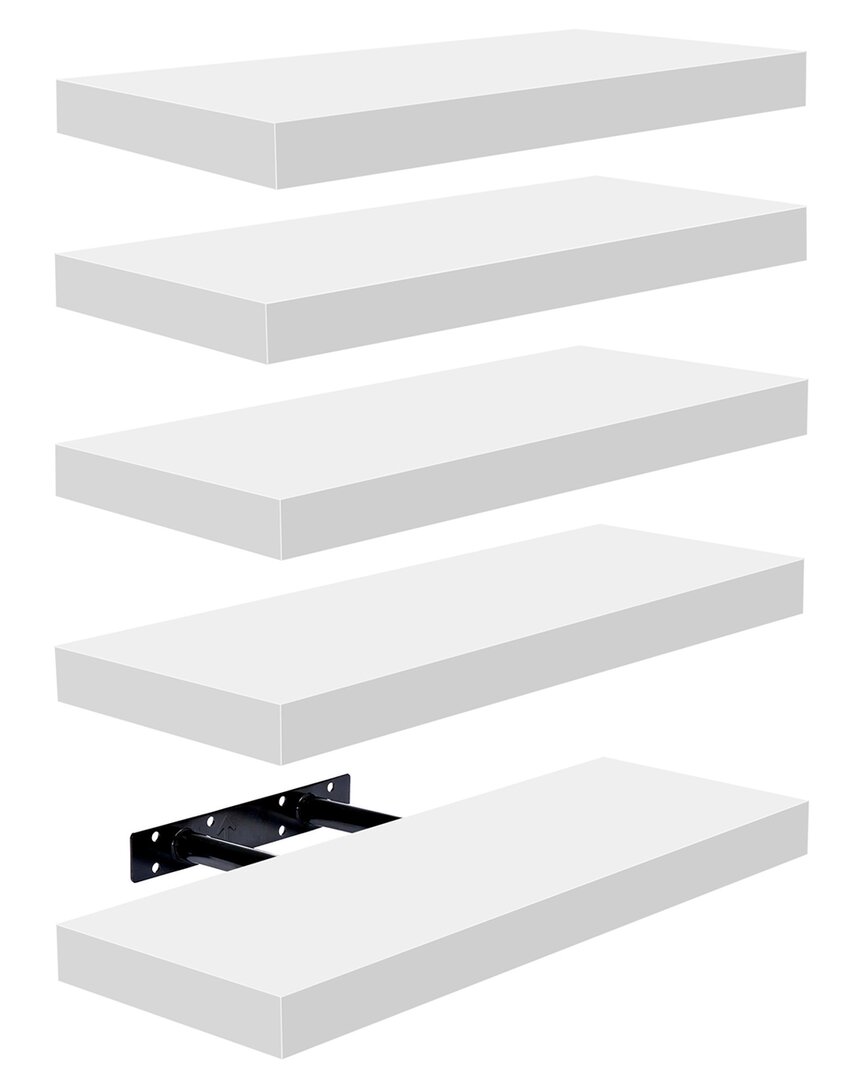 Sorbus Set Of 5 Wall Mounted Floating Shelves In Multi