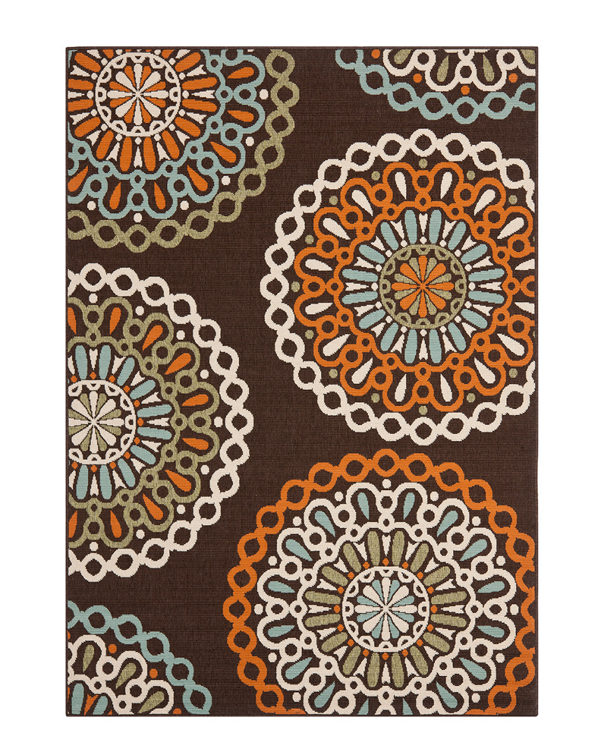 Safavieh Dnu Veranda Indoor/outdoor Rug In Chocolate