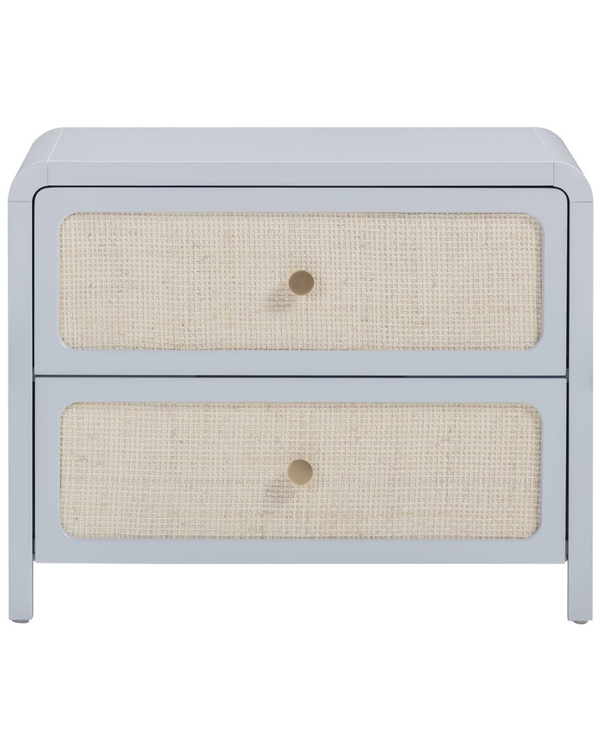 Tov Furniture Patty Rattan 2-drawer Nightstand In Blue
