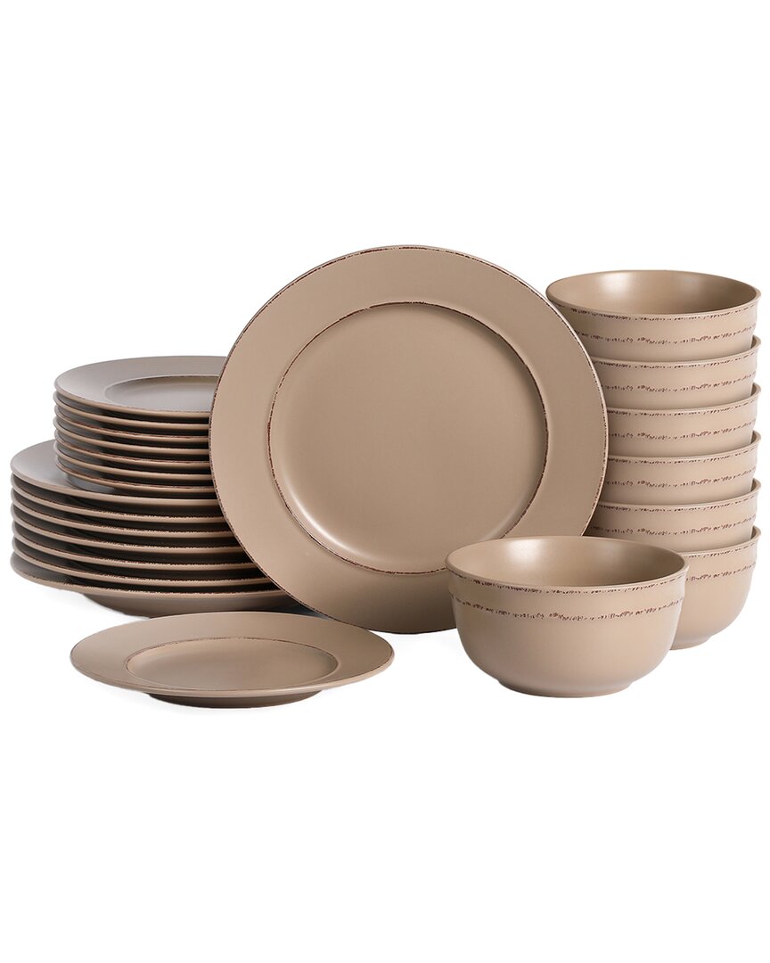 Earth & Clay Hazel 24pc Stoneware Dinnerware Set