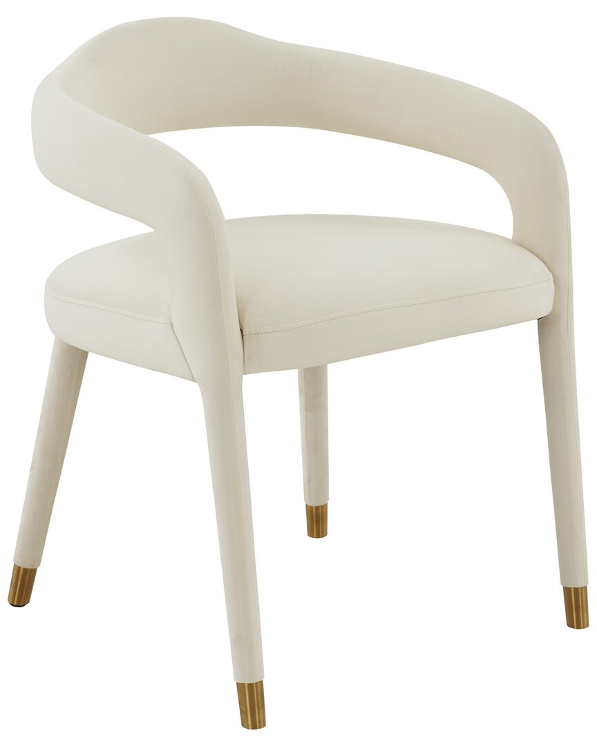 Tov Furniture Lucia Velvet Dining Chair In Cream