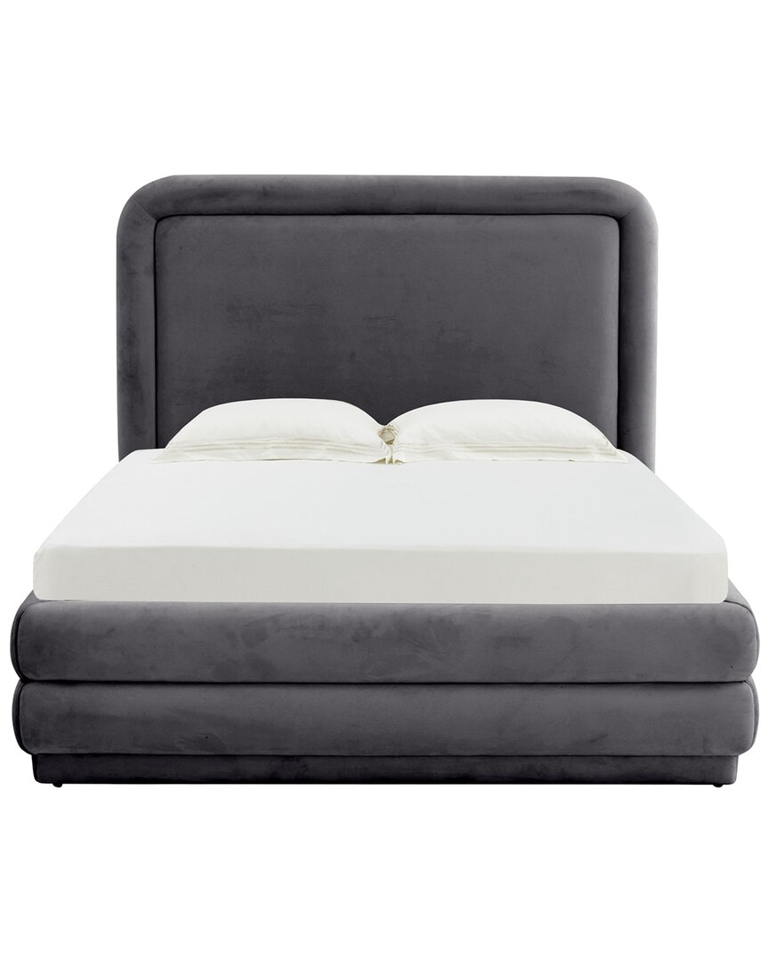 Tov Furniture Briella Velvet Bed In Grey