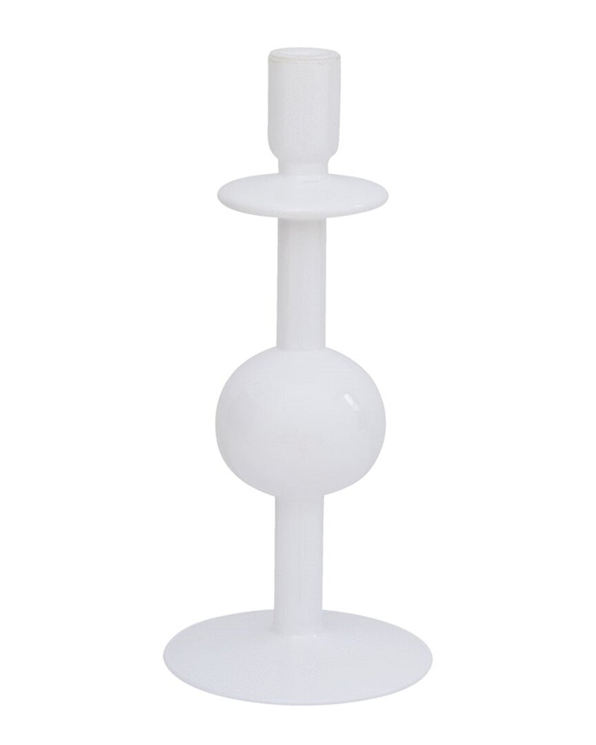 Bidkhome Candle Holder Recycled Glass Bulb In White