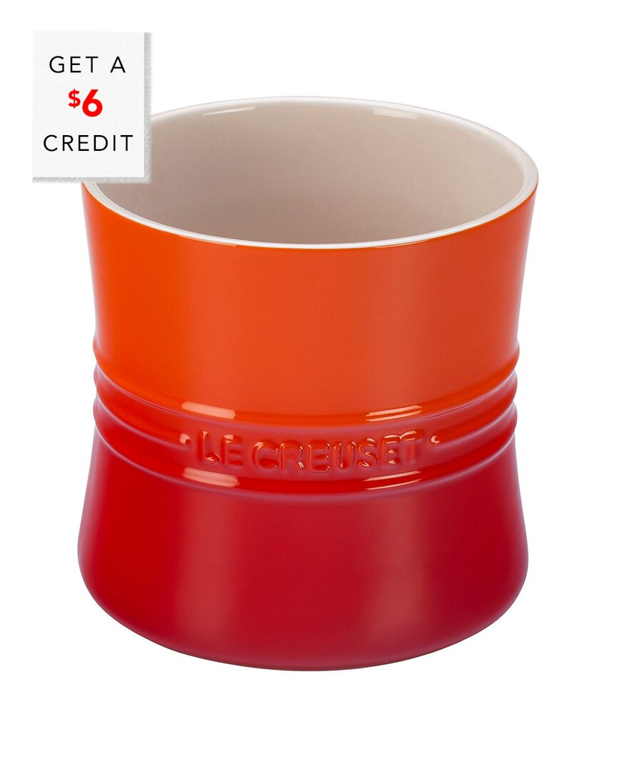 LE CREUSET FLAME UTENSIL CROCK WITH $6 CREDIT