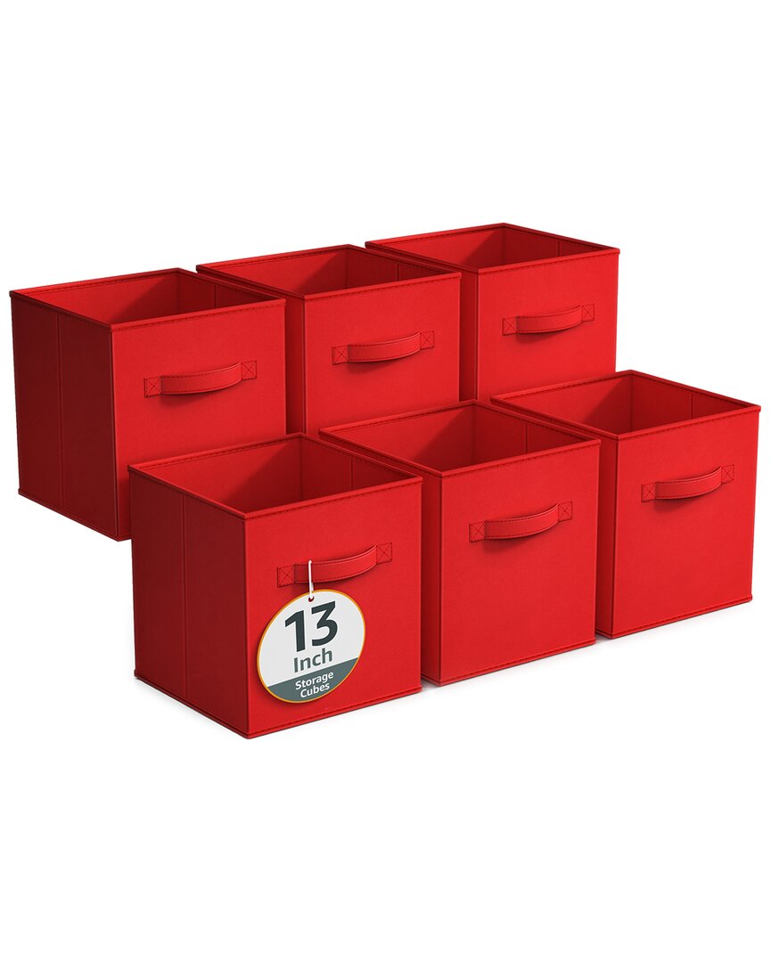 Sorbus 13in 6 Pack Fabric Storage Cubes In Multi