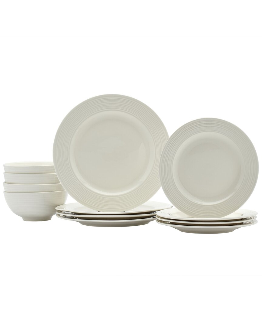 Metro Home 12pc Porcelain Dinnerware Set In White