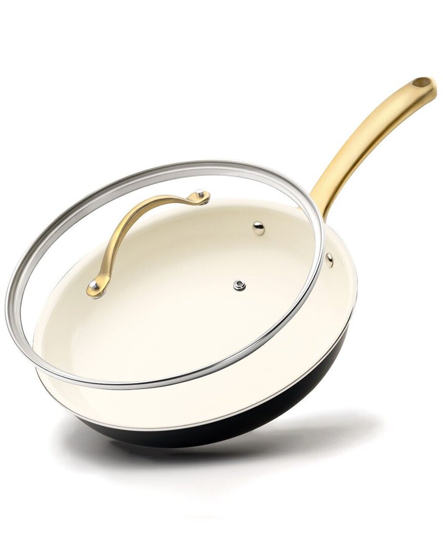 Shop Nutrichef 10in Frypan With Lid In Gold